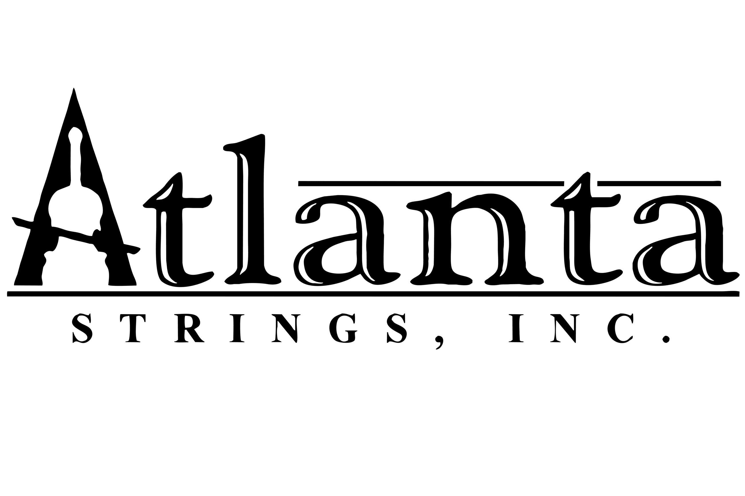 Black and white logo for Atlanta Strings