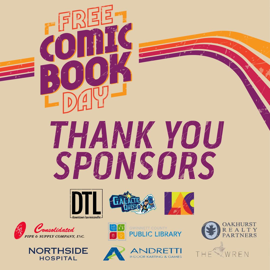 Free comic book day thank you sponsors graphic